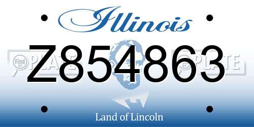 Z854863 Illinois License Plate