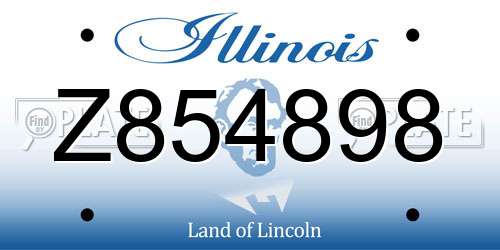 Z854898 Illinois License Plate
