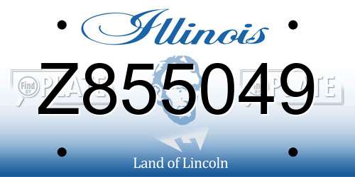 Z855049 Illinois License Plate