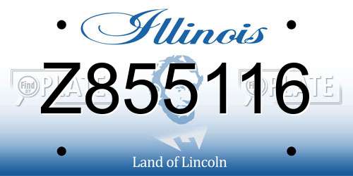 Z855116 Illinois License Plate