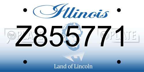 Z855771 Illinois License Plate