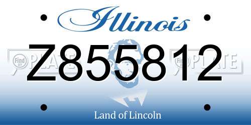 Z855812 Illinois License Plate