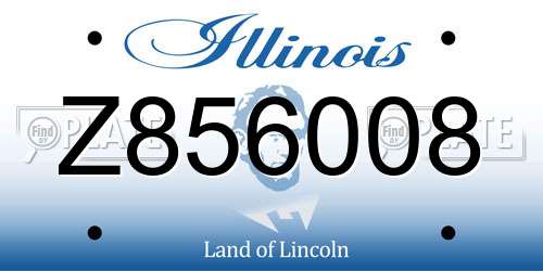 Z856008 Illinois License Plate
