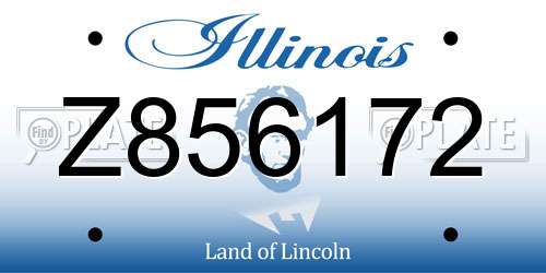 Z856172 Illinois License Plate