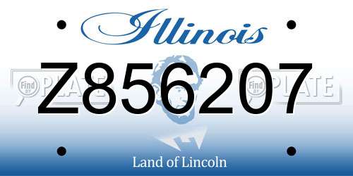 Z856207 Illinois License Plate