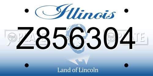 Z856304 Illinois License Plate