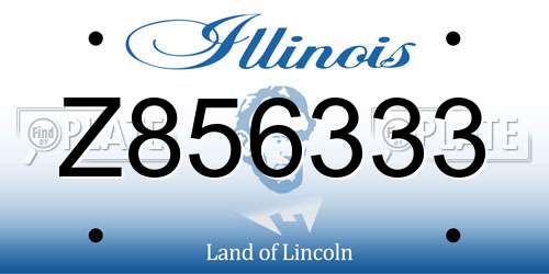 Z856333 Illinois License Plate