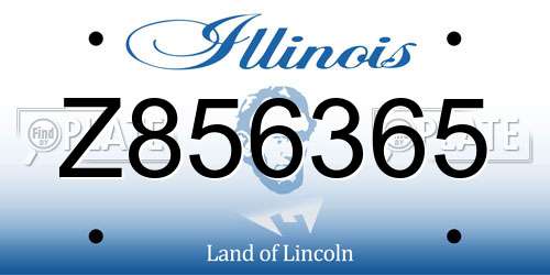 Z856365 Illinois License Plate