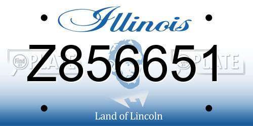 Z856651 Illinois License Plate