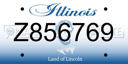 Z856769 Illinois License Plate