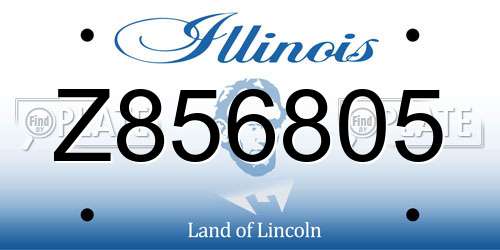 Z856805 Illinois License Plate