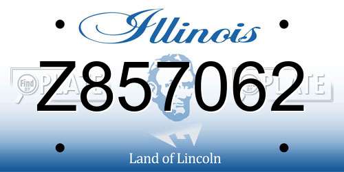 Z857062 Illinois License Plate