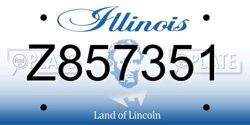 Z857351 Illinois License Plate