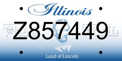 Z857449 Illinois License Plate