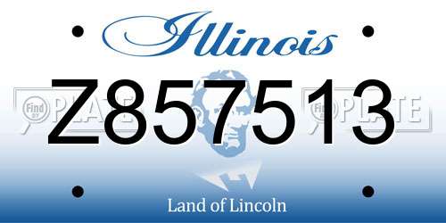 Z857513 Illinois License Plate