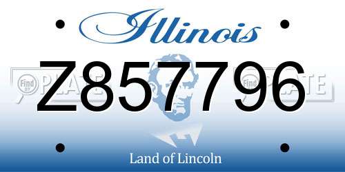 Z857796 Illinois License Plate