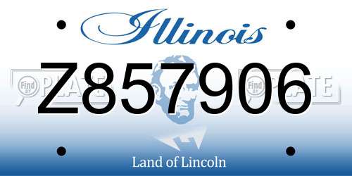 Z857906 Illinois License Plate