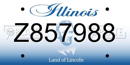 Z857988 Illinois License Plate