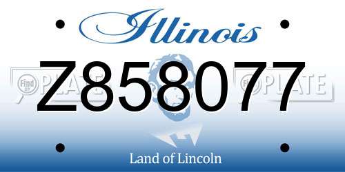 Z858077 Illinois License Plate