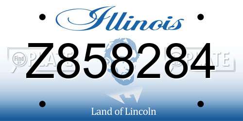 Z858284 Illinois License Plate