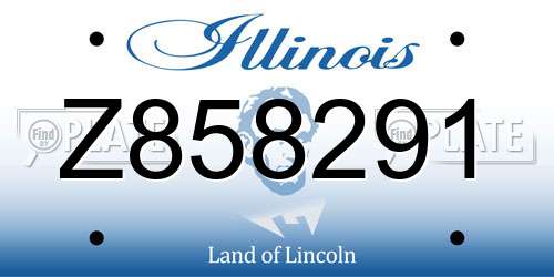 Z858291 Illinois License Plate