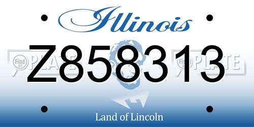 Z858313 Illinois License Plate