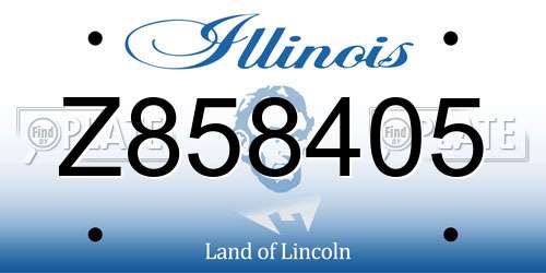 Z858405 Illinois License Plate