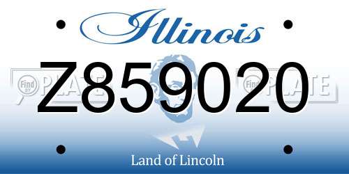 Z859020 Illinois License Plate