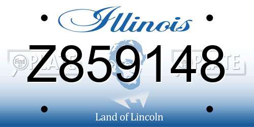 Z859148 Illinois License Plate