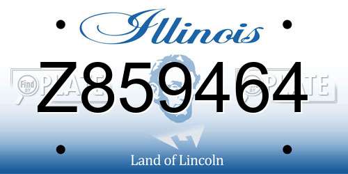 Z859464 Illinois License Plate