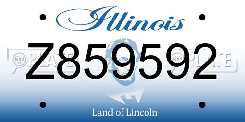 Z859592 Illinois License Plate
