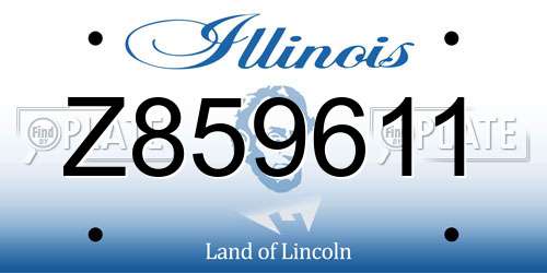 Z859611 Illinois License Plate