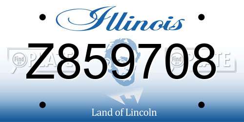 Z859708 Illinois License Plate