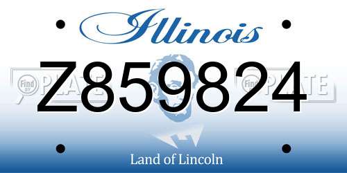Z859824 Illinois License Plate