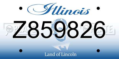 Z859826 Illinois License Plate