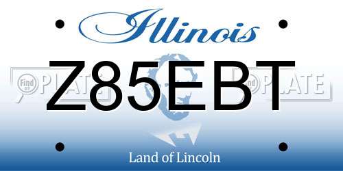 Z85EBT Illinois License Plate