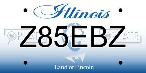 Z85EBZ Illinois License Plate