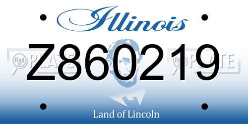 Z860219 Illinois License Plate