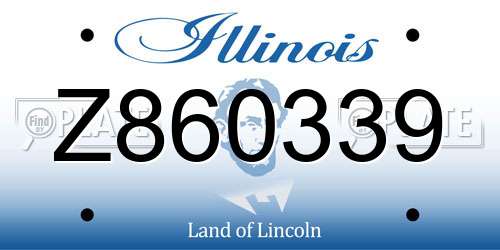 Z860339 Illinois License Plate