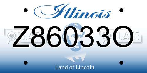 Z86033O Illinois License Plate