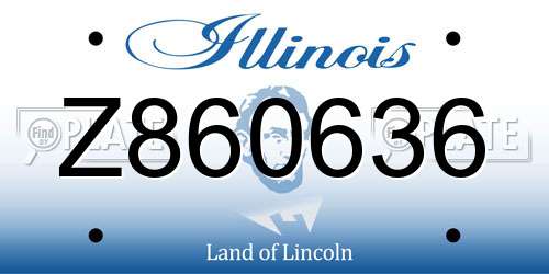 Z860636 Illinois License Plate