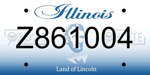 Z861004 Illinois License Plate