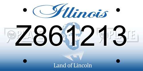 Z861213 Illinois License Plate