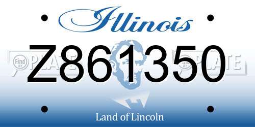 Z861350 Illinois License Plate
