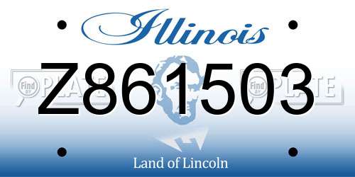 Z861503 Illinois License Plate