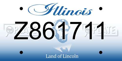 Z861711 Illinois License Plate