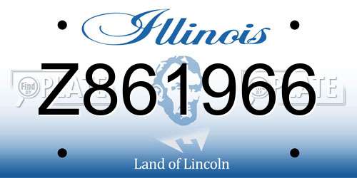 Z861966 Illinois License Plate