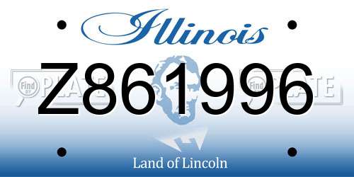 Z861996 Illinois License Plate