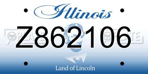 Z862106 Illinois License Plate