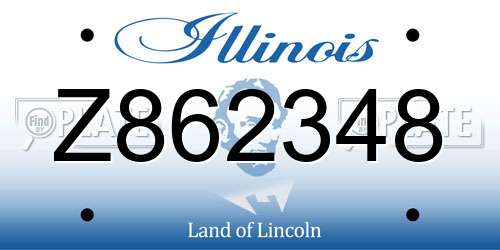 Z862348 Illinois License Plate